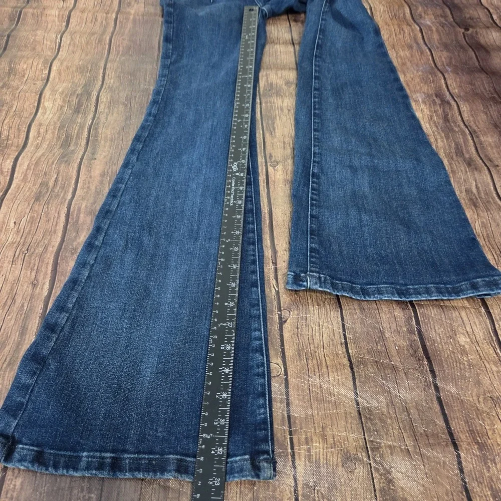 Free People Jayde Flare Jeans Women 26 Blue High Rise Boho Retro Western Cowgirl